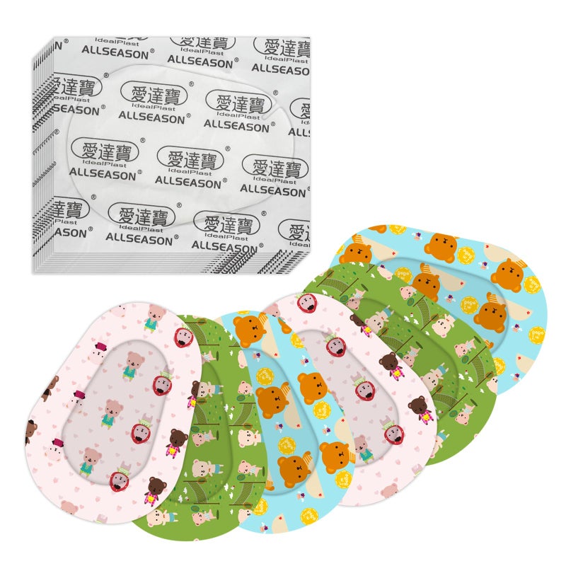 45PCS 3 Styles Cartoon Adhesive Eye Patches Pads Bandages Breathable Lazy Eye Patches for Kids and Adults